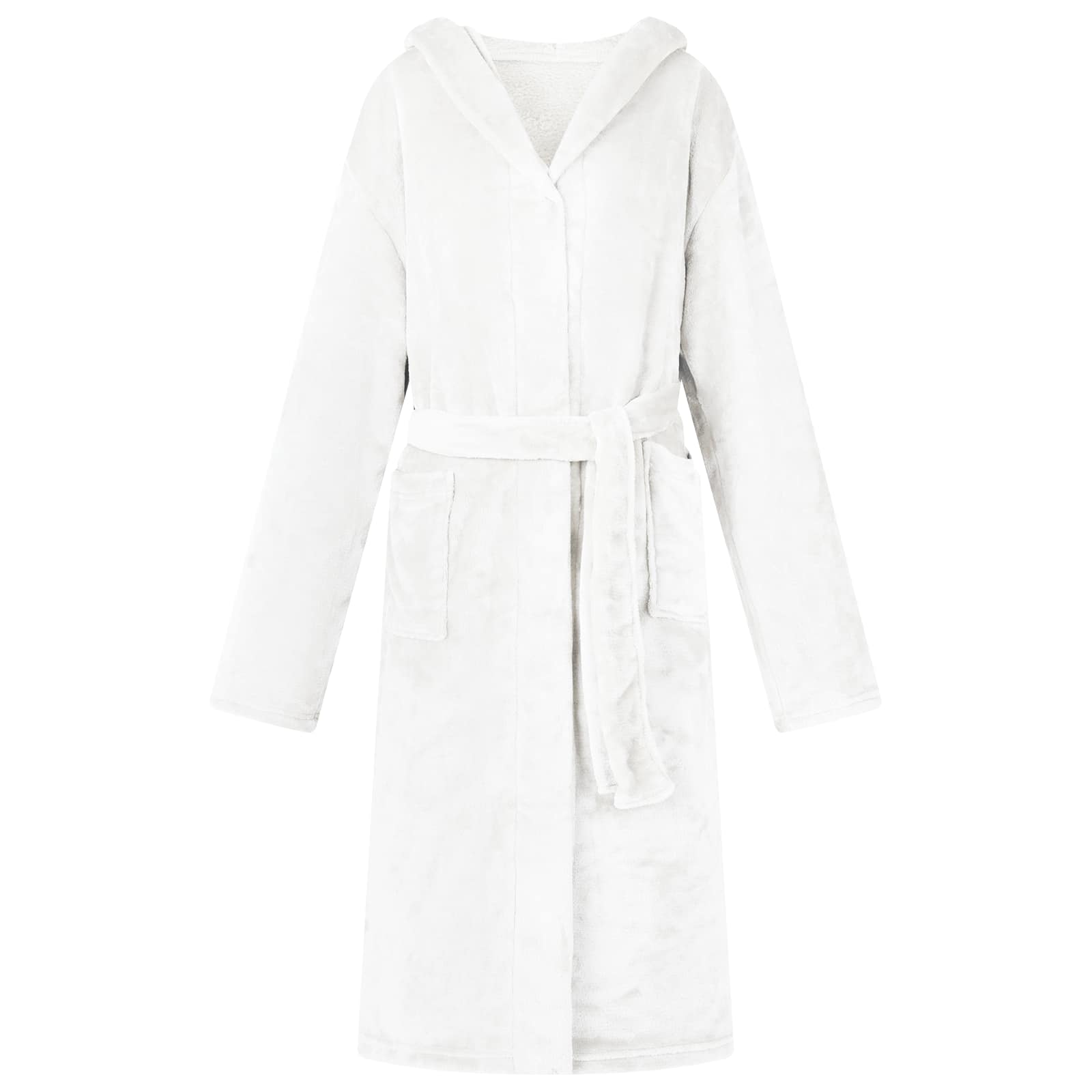 Bademantel Hoodie Weiß L Flanell Vidaxl