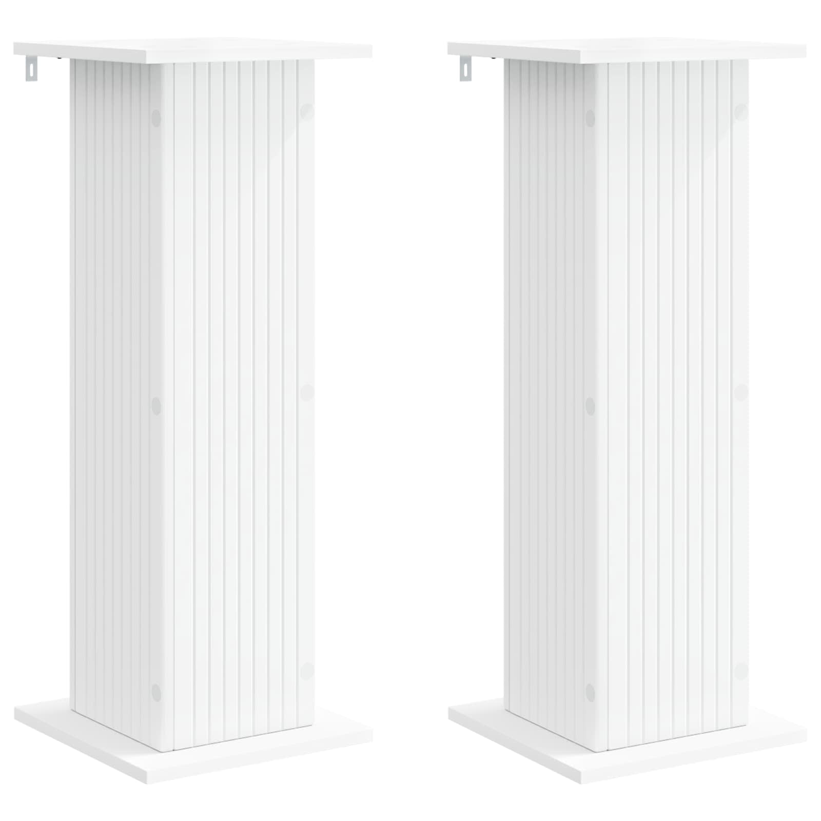 Vidaxl Plant Stand 2 Pcs White 30.5 X 30 X 80.5 Cm Engineered Wood