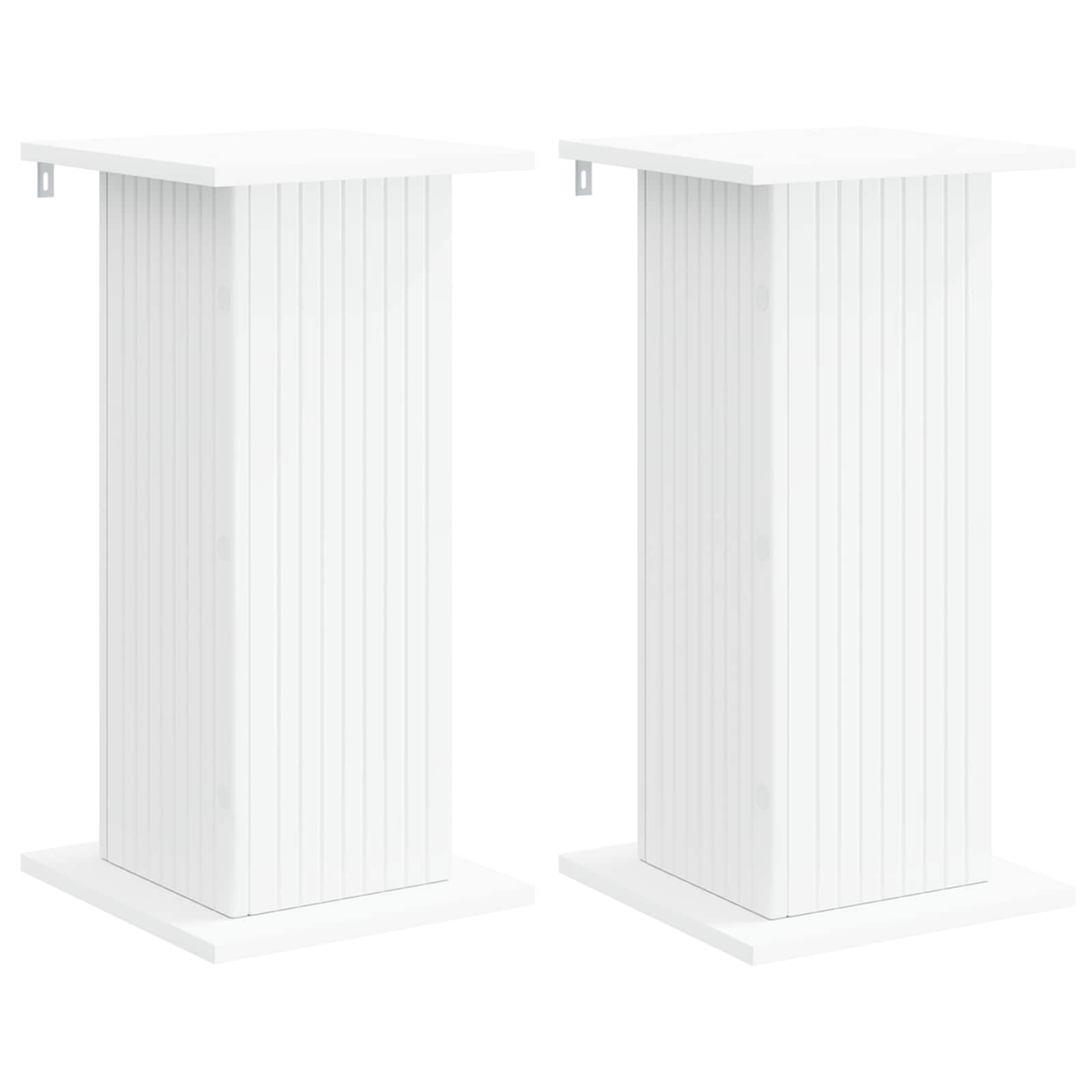 Vidaxl Plant Stand 2 Pcs White 30.5 X 30 X 60.5 Cm Engineered Wood