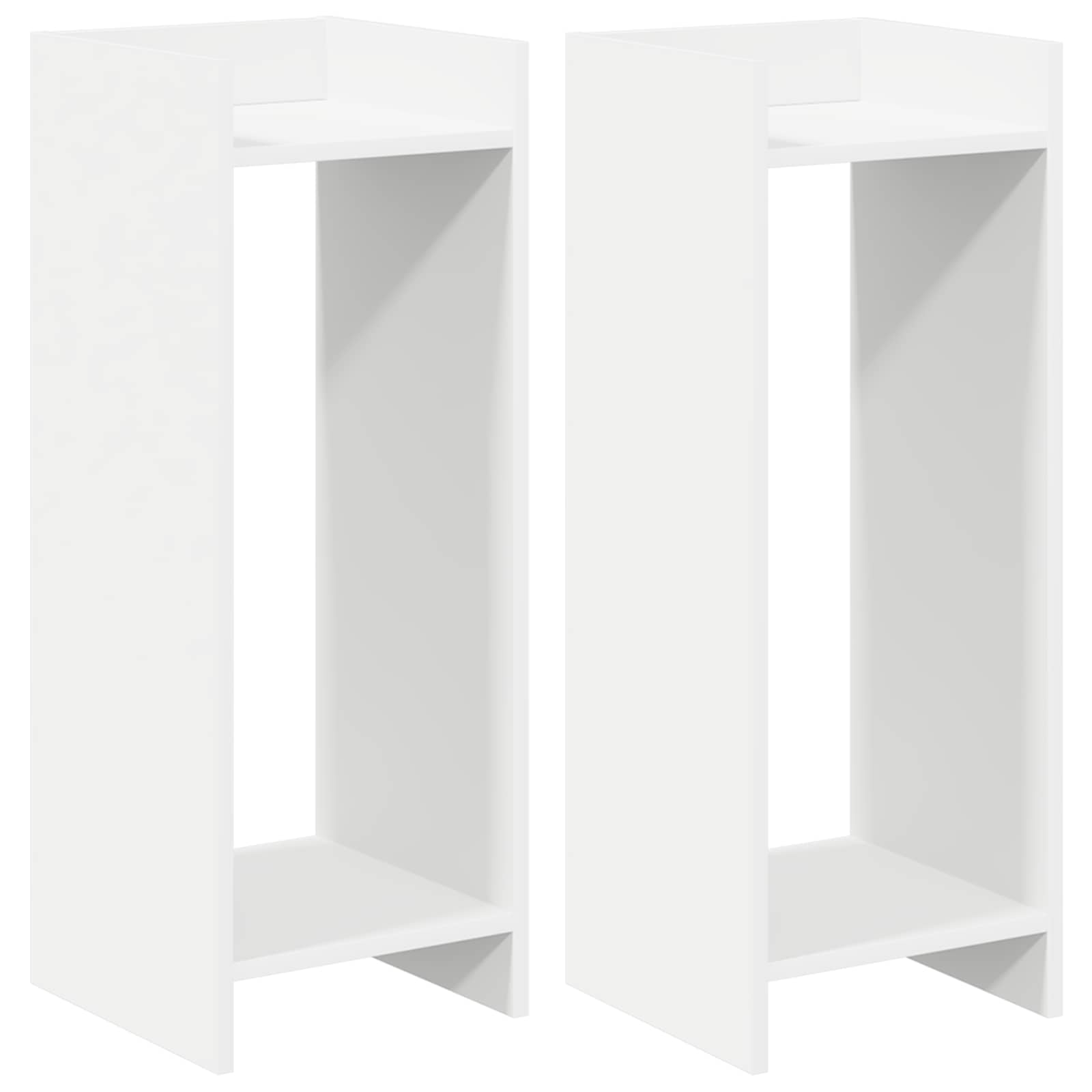 Vidaxl Plant Stand 2 Pcs White 30 X 30 X 80 Cm Engineered Wood