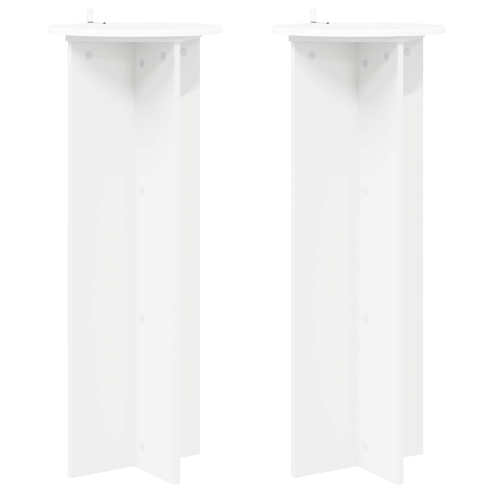 Vidaxl Plant Stand 2 Pcs White Ø40 X 100 Cm Engineered Wood