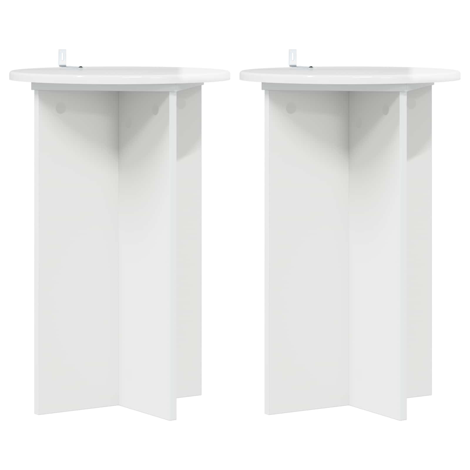 Vidaxl Plant Stand 2 Pcs High Gloss White Ø40 X 60 Cm Engineered Wood