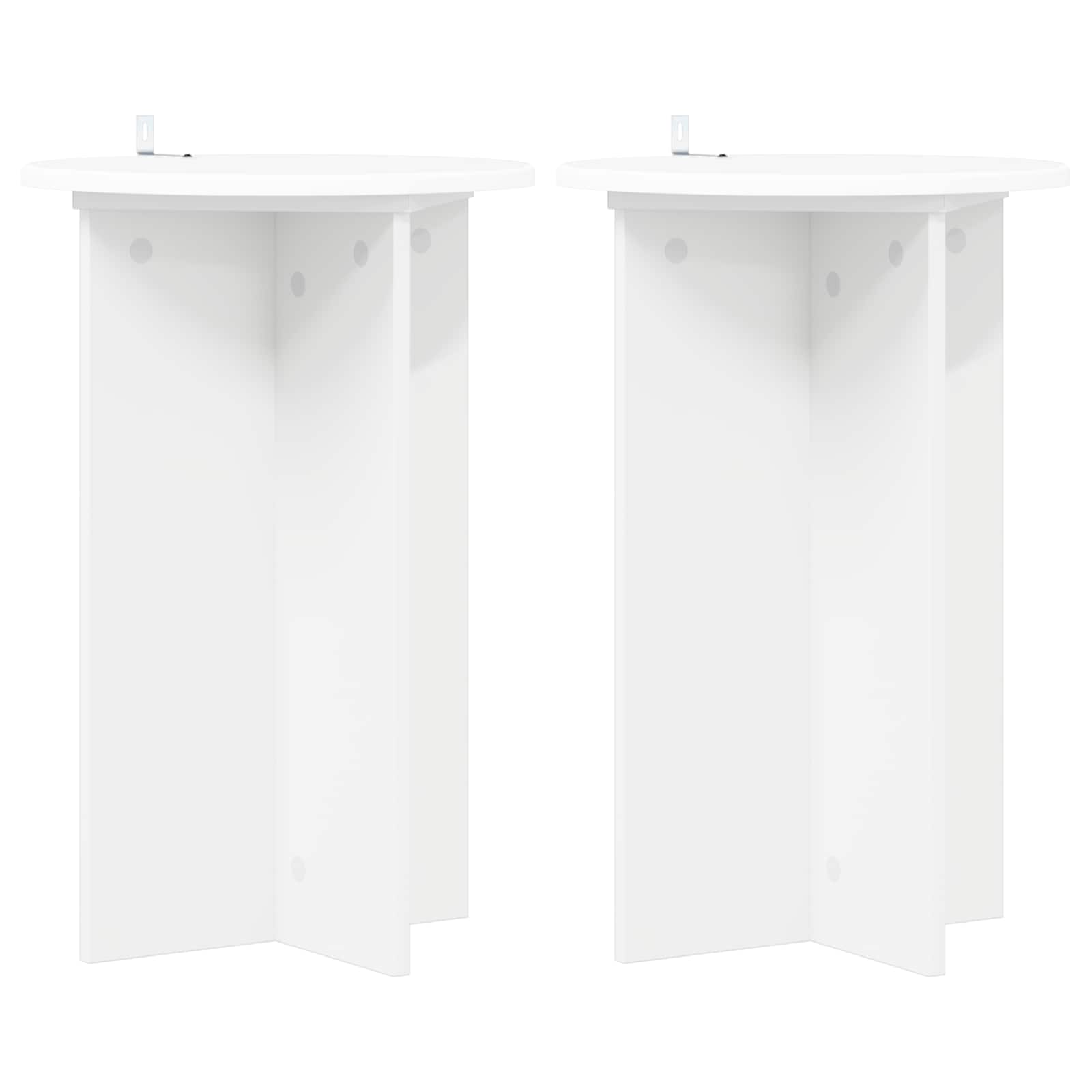 Vidaxl Plant Stand 2 Pcs White Ø40 X 60 Cm Engineered Wood