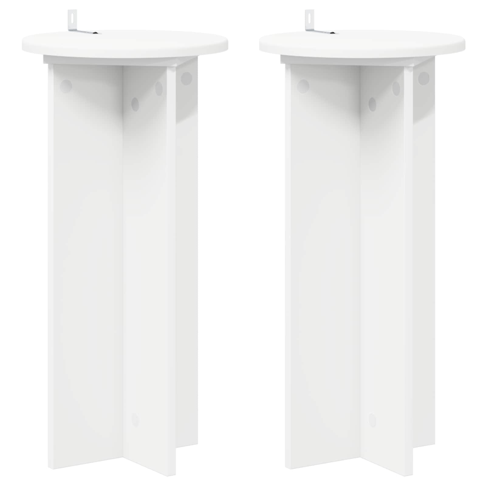 Vidaxl Plant Stand 2 Pcs White Ø29.5 X 60 Cm Engineered Wood