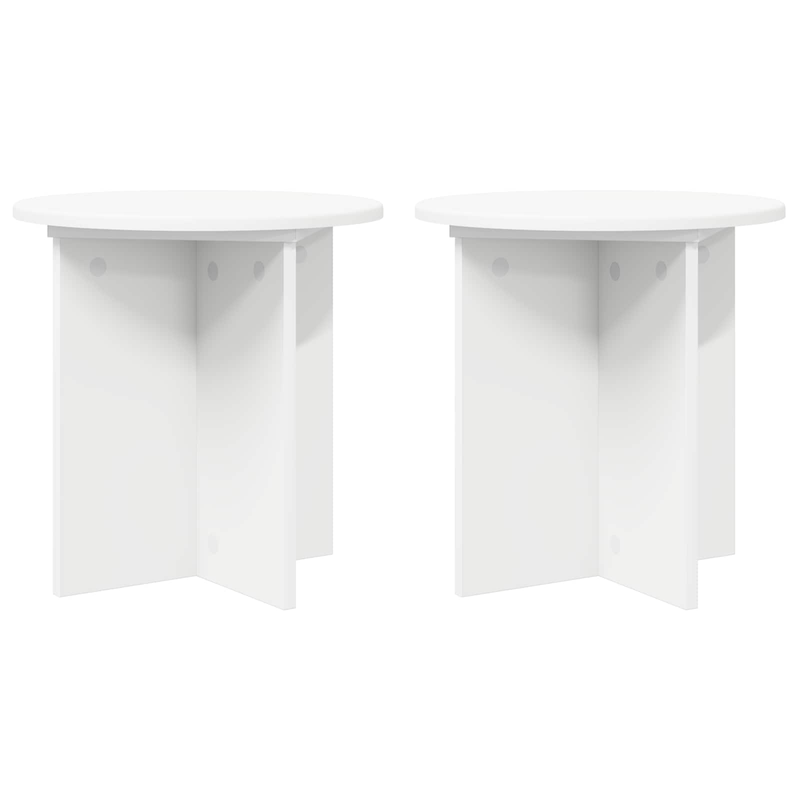 Vidaxl Plant Stand 2 Pcs White Ø40 X 40 Cm Engineered Wood