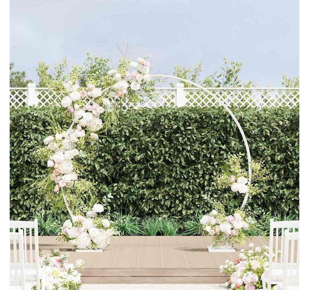 Vidaxl Double Wedding Arch White 220 X 45 X 200 Cm Steel Bild 2