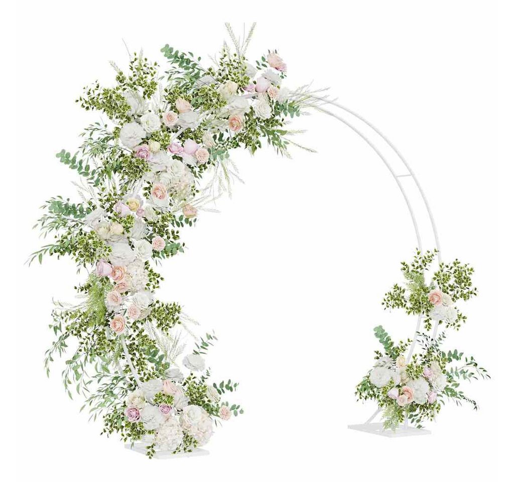 Vidaxl Double Wedding Arch White 220 X 45 X 200 Cm Steel Bild 5