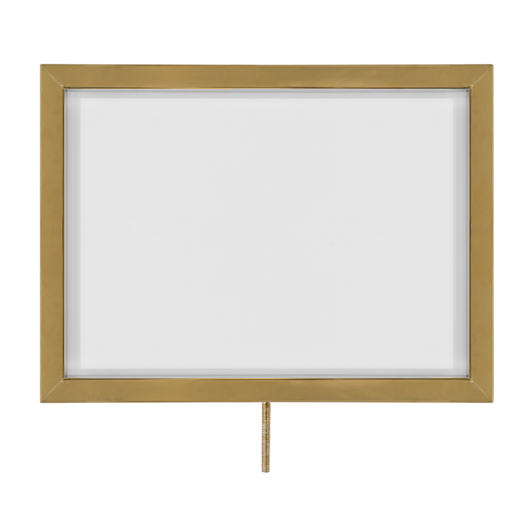 Plakatrahmen Waagerecht – Gold – Für Absperrpfosten Mit Kordel