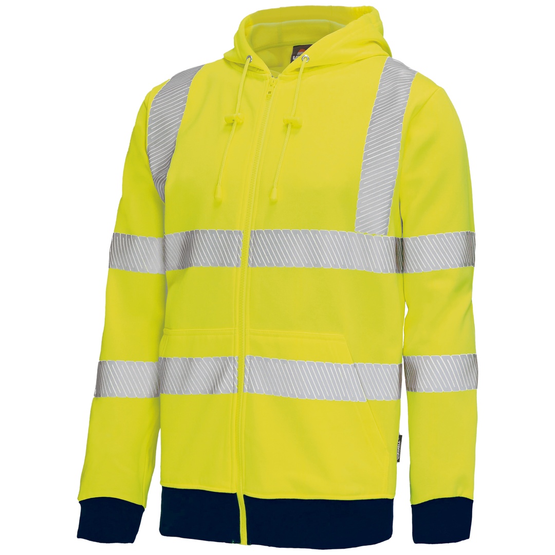 Vizwell Warnschutz-sweatjacke Vw14b Gr. S Leuchtgelb/marine