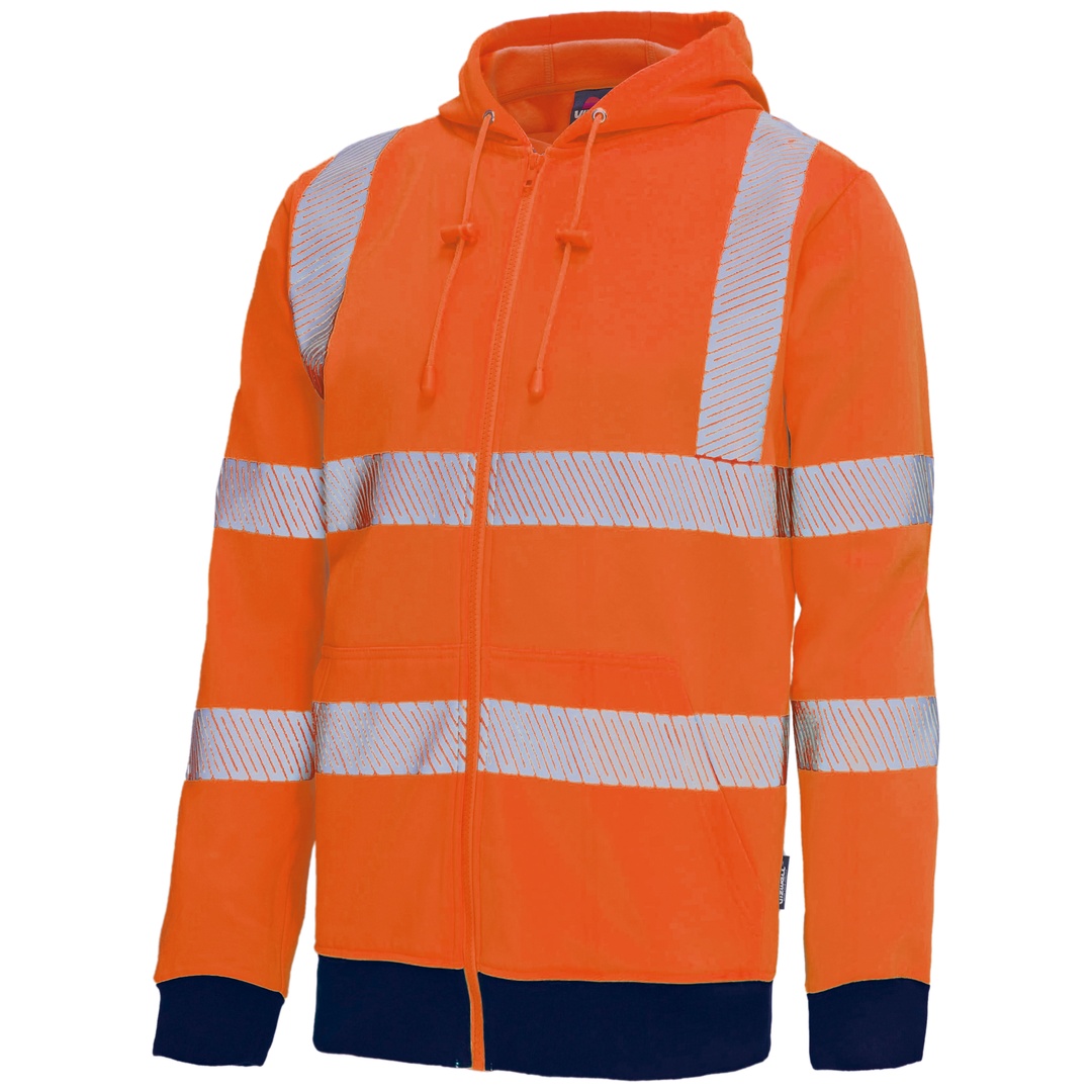 Vizwell Warnschutz-sweatjacke Vw14b Gr. M Leuchtorange/marine