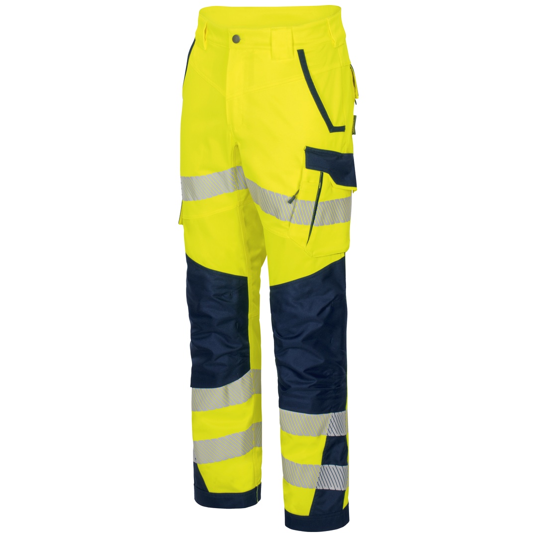 Vizwell Warnschutz-bundhose Vwt178 Gr. 50 Leuchtgelb/marine