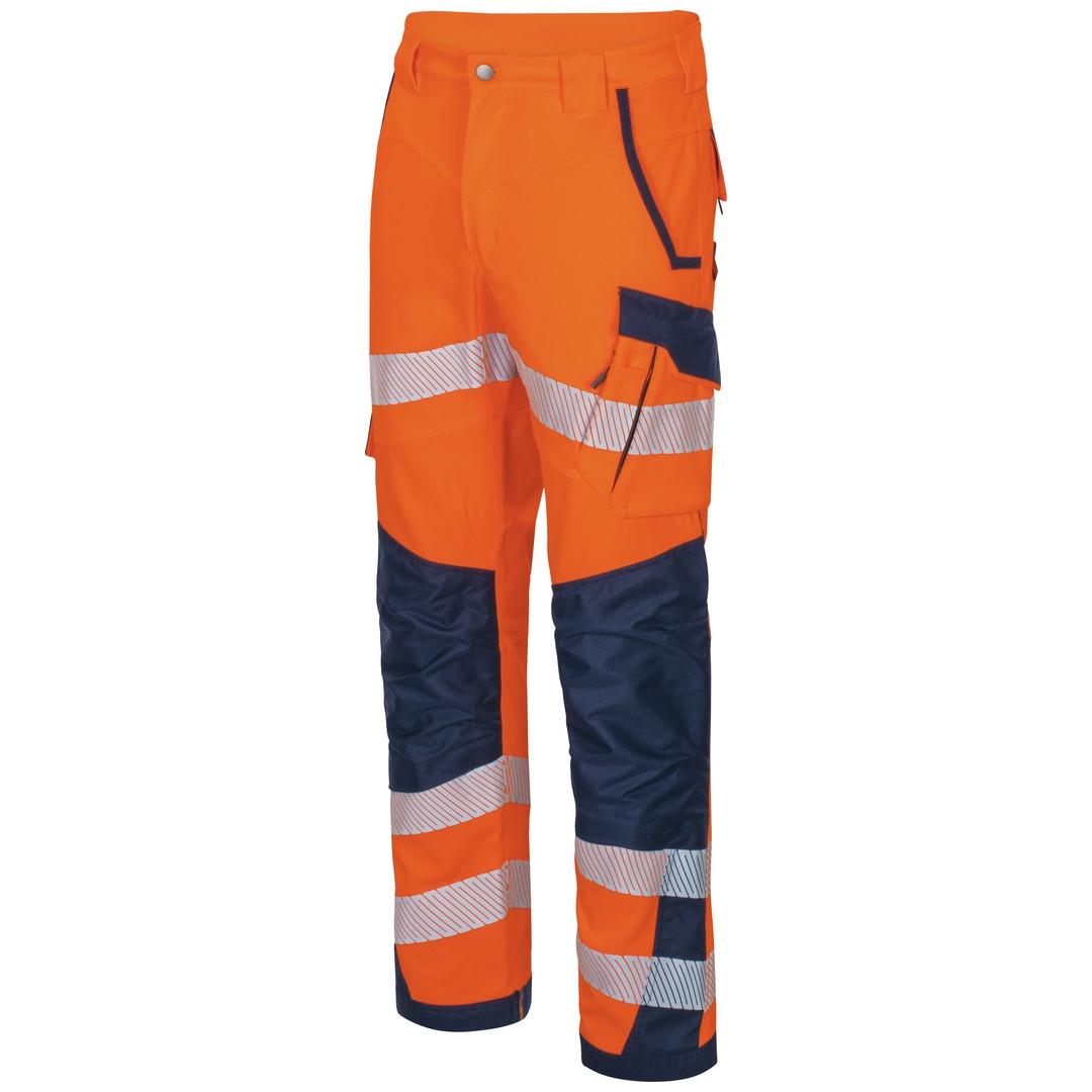 Vizwell Warnschutz-bundhose Vwt178 Gr. 29 Leuchtorange/marine