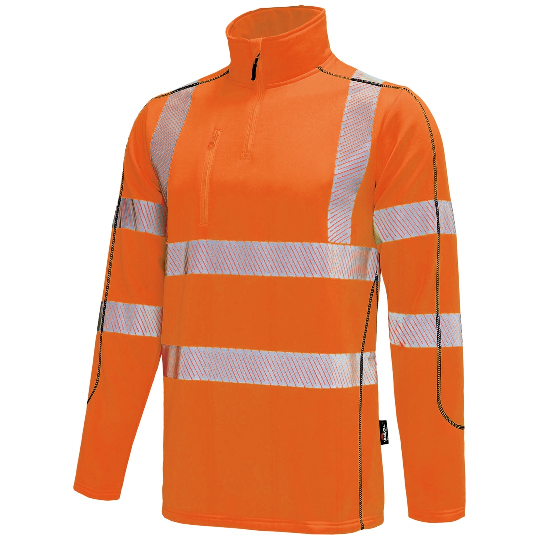 Vizwell Warnschutz-thermo-shirt Vwfc70 Gr. 5xl Leuchtorange/marine