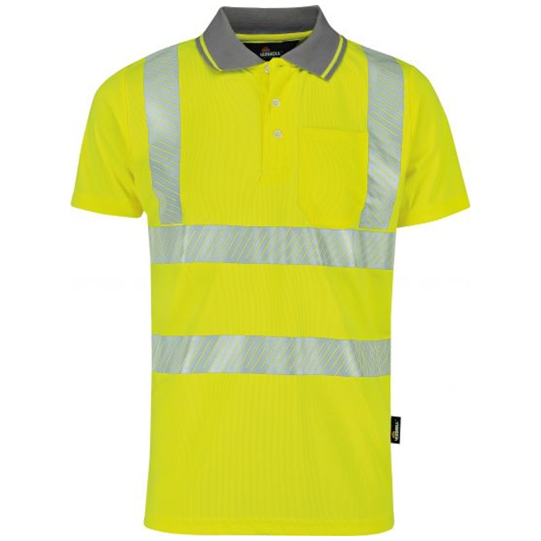 Vizwell Herren Warnschutz Poloshirt Vwps3n Coolpass Gr. Xs Gelb