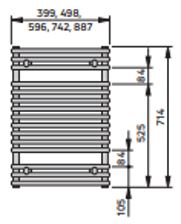 Vn-dion Badheizk. Gebogen H 700 Bl 900 Bh 714x156x900mm Weiß