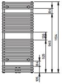 Vono-dion-m Badhk. Gebogen H 1100 Bl 400 Bh 1134x103x400mm Weiß Mittenanschluss