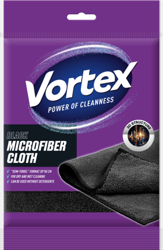 Vortex Mikrofasertuch Semi-towel Schwarz 30x50cm 1 Stk Mikrofasertuch