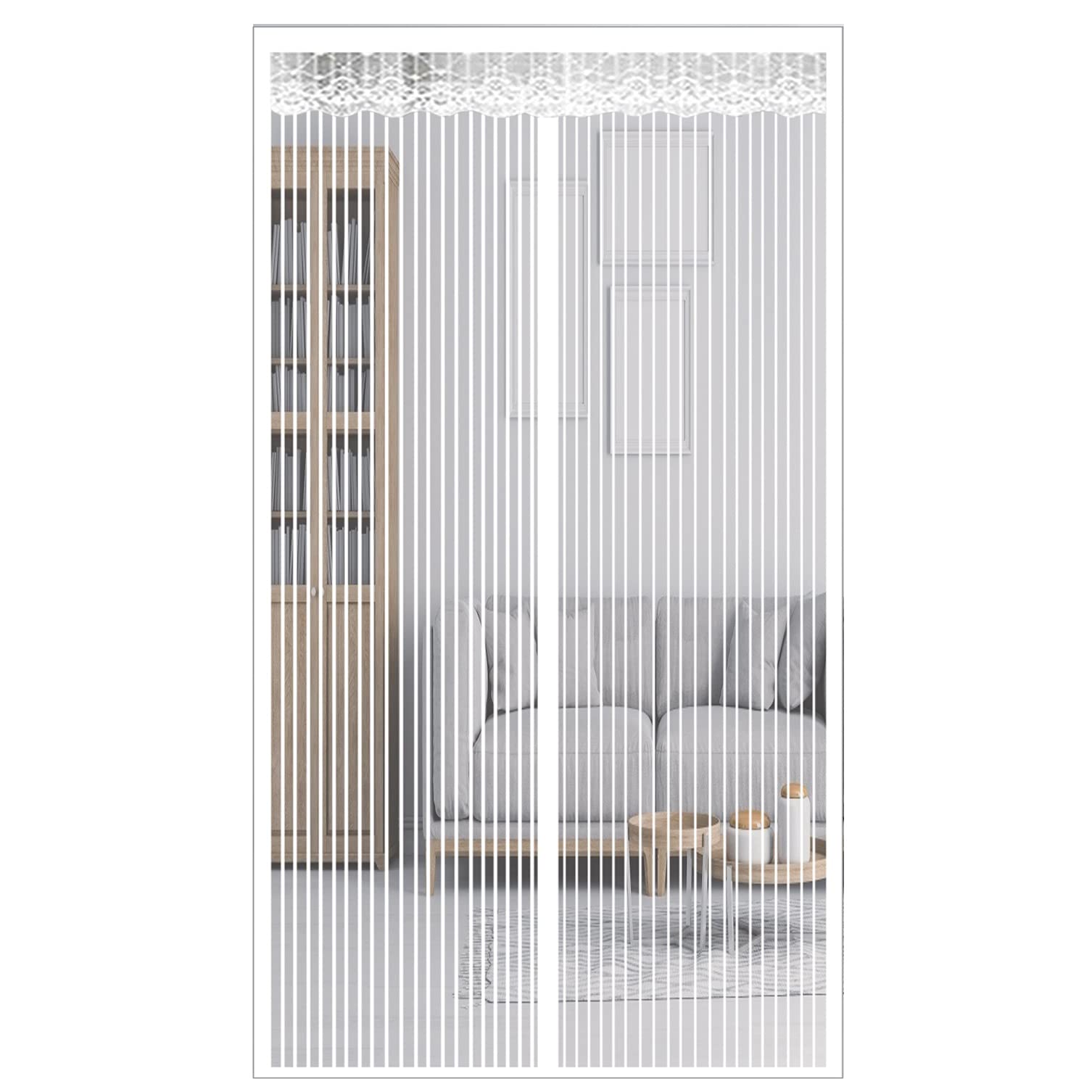 Magnetisches Moskitonetz, 160 X 220 Cm, Mückenschutz, Automatischer Magnetverschluss, Für Tür, Balkon, Wohnzimmer, Terrasse, Weiß A