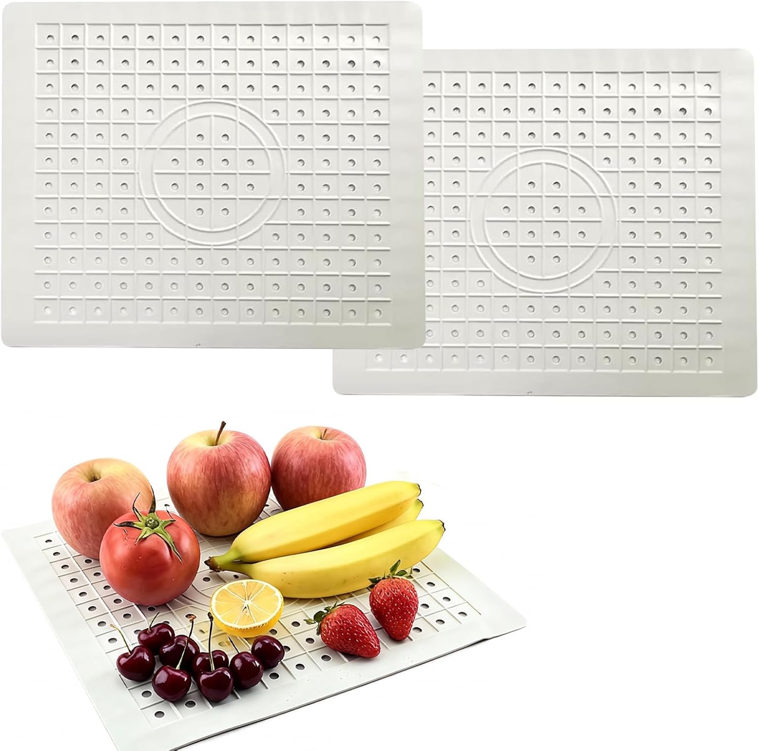 Set Mit 2 Spülbecken-schutzmatten, 31 X 26 Cm, Rutschfester, Weicher Gummi, Für Küchenspülen Oder Arbeitsplatten, Funktionale Abtropffläche (weiß)
