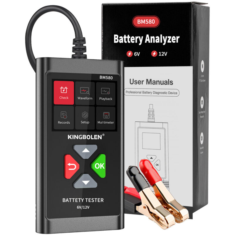 12-v-kfz-batterietester Für Auto, Motorrad, Suv, Atv – Kaltstartstromanalysator (cca) 100 Bis 2000 A – Lichtmaschinenspannungsprüfer