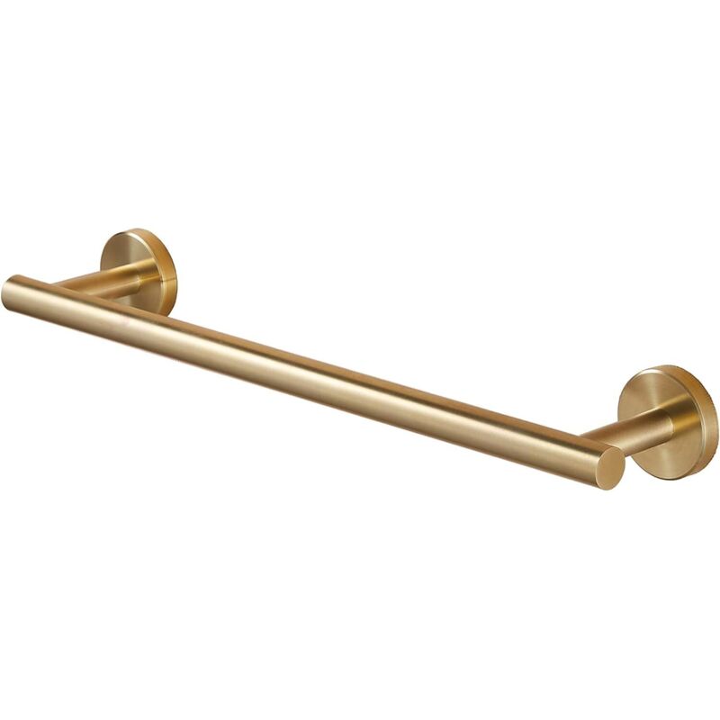 Wandmontierter Handtuchhalter Aus Gebürstetem Gold, Edelstahl Sus 304 – 40 Cm Für Badezimmer