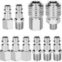 Ouylaf – 1/4" Bsp-schnellkupplung Für Kompressoren – 10er-pack – Vernickelter, Gehärteter Stahl – Inklusive Stecker Und Buchse