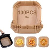 Linghhang – Packung Mit 100 Blatt 16 Cm Großem Backpapier – Antihaft- Und Ölbeständig – Für Heißluftfritteusen (3–4,5 L) – Umweltfreundlich Und Biologisch Abbaubar