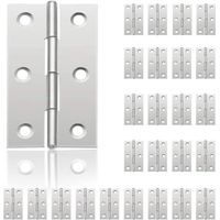 Ersandy – 24er-packung Edelstahl-türscharniere – 6 Befestigungslöcher – Erhöhte Tragfähigkeit – Für Schmuckkästchen Und Möbel – 44 Mm X 32 Mm