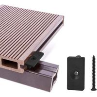 Rhg Terrassendielen-clips Aus Verbundmaterial, 100 Stück – 6 Mm Verdeckte Befestigungselemente / Kunststoff-terrassendielen-clips, Befestigungsclips Für Dielen Mit Schwarzen Schrauben (100 Stück, T-fö