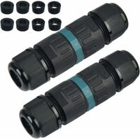 Ip68 Wasserdichte Anschlussdose, 2 Stück, 3-polig, Für Unterirdischen Einsatz, Ip68 Wasserdichter Kabelverbinder Für Kabel Mit 5–12 Mm Durchmesser, Ip68 Wasserdichte Steckverbinder, Anschlussdosen Für