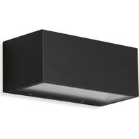 Moderne Schwarze Led-außenwandleuchte, Schutzart Ip44 – 12 W, 1200 Lm, 4000 K Neutralweißes Licht – Design Aus Metall Und Glas Für Fassaden, Haustüren Oder Terrassen – 20.000 Stunden Lebensdauer