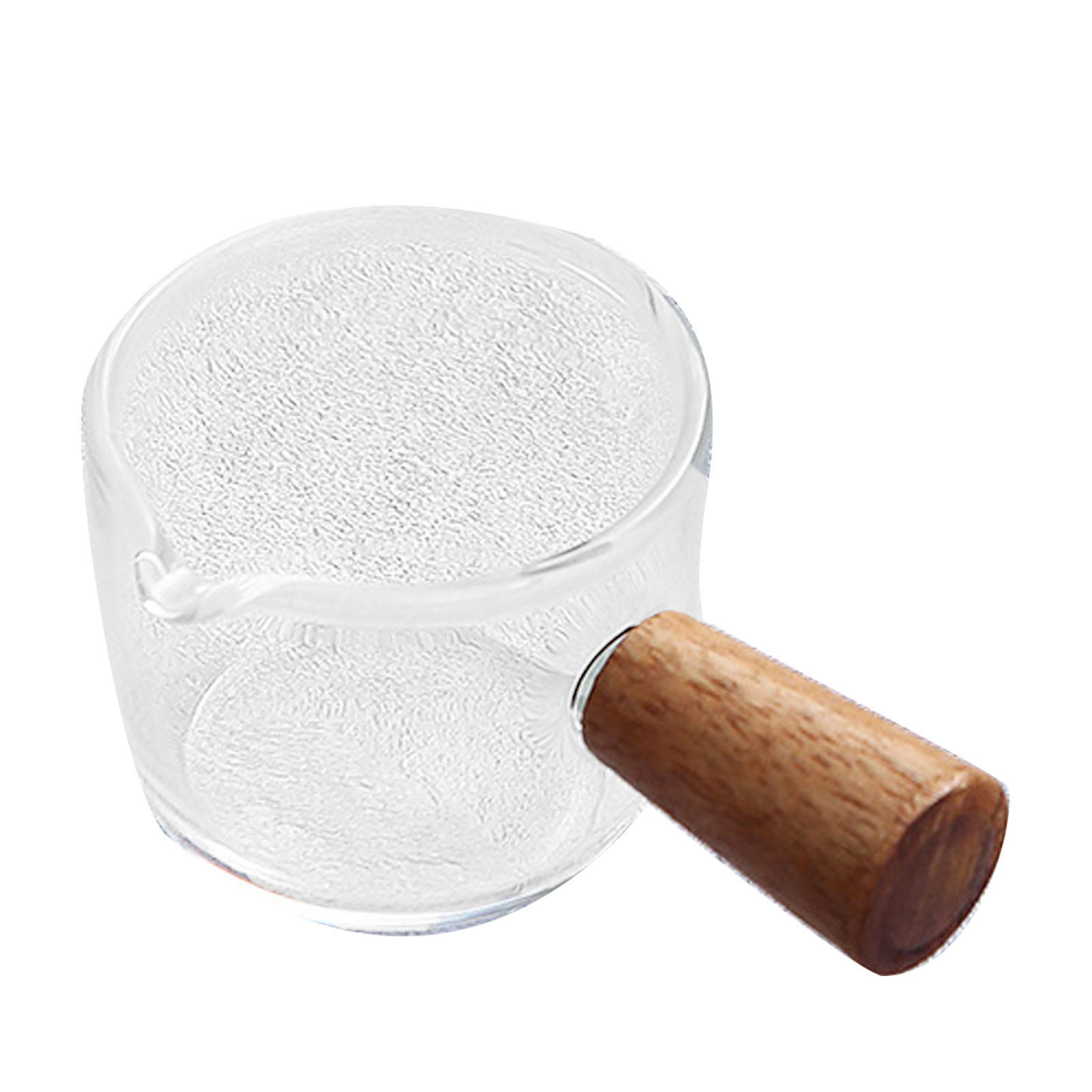Mini-messbecher 50 Ml Mit Ausgießer Für Kaffee, Milch Und Sahne, Mit Holzgriff