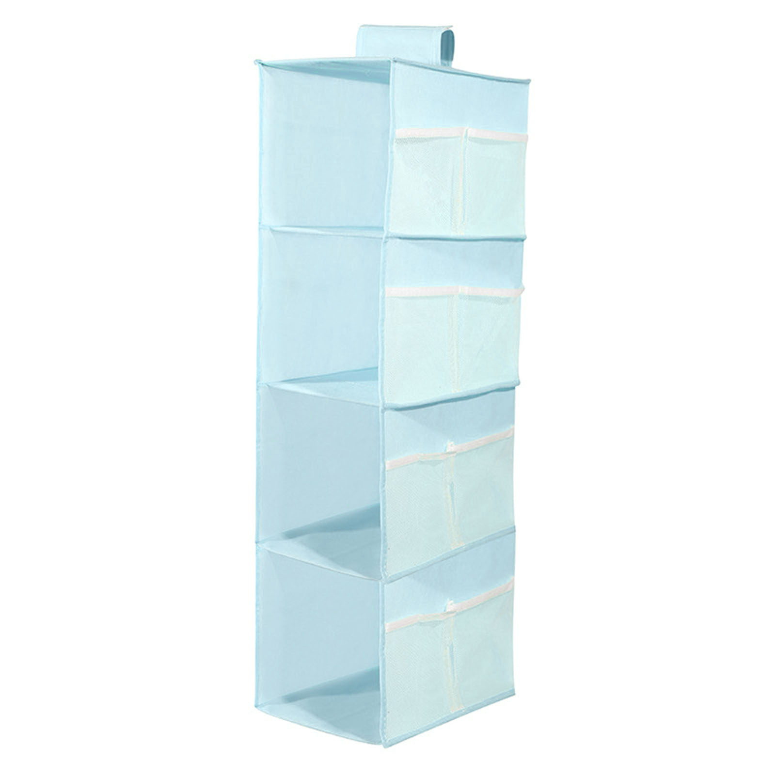 4-lagiger Hängeaufbewahrungsbeutel Aus Waschbarem Oxford-gewebe, Faltbarer Kleiderschrank-organizer Für Bhs, Unterwäsche Und Socken, Blau