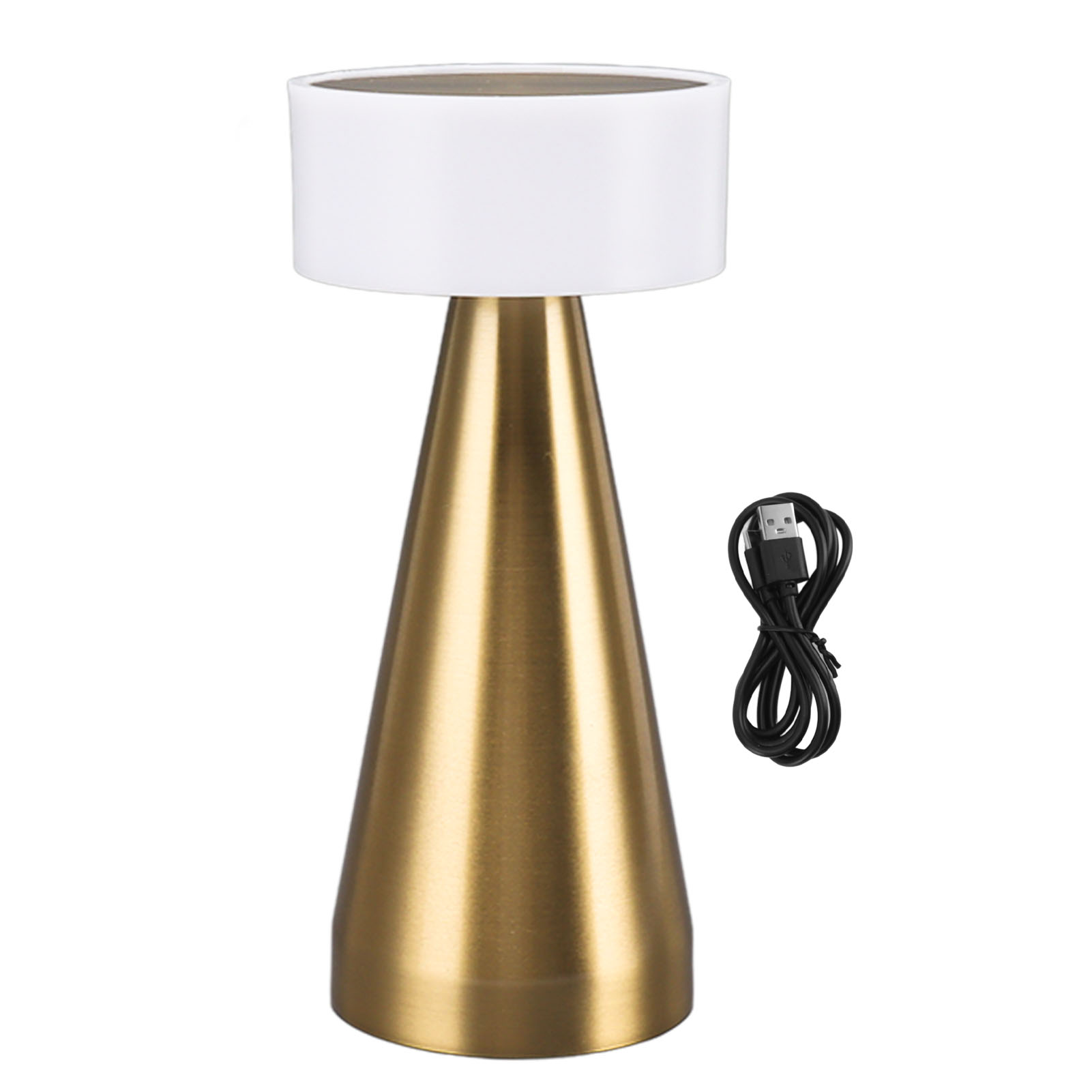 Wiederaufladbare Led-nachttischlampe Mit 3 Farbtemperaturen Und Stufenloser Dimmfunktion, 1800-mah-akku, Goldfarben, Ideal Für Den Nachttisch