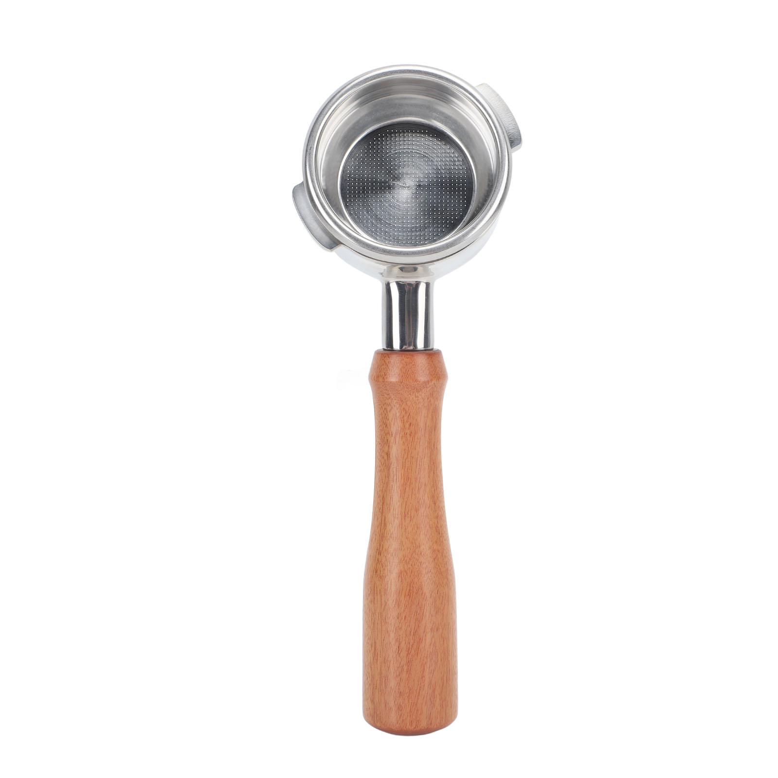 Bodenloser 58-mm-filterhalter Mit 3 Abnehmbaren Halterungen Aus Edelstahl Und Massivholz Für Nowwa E Kaffeemaschinen, Bodenloser Filter Mit Rotem Säurezweig-design