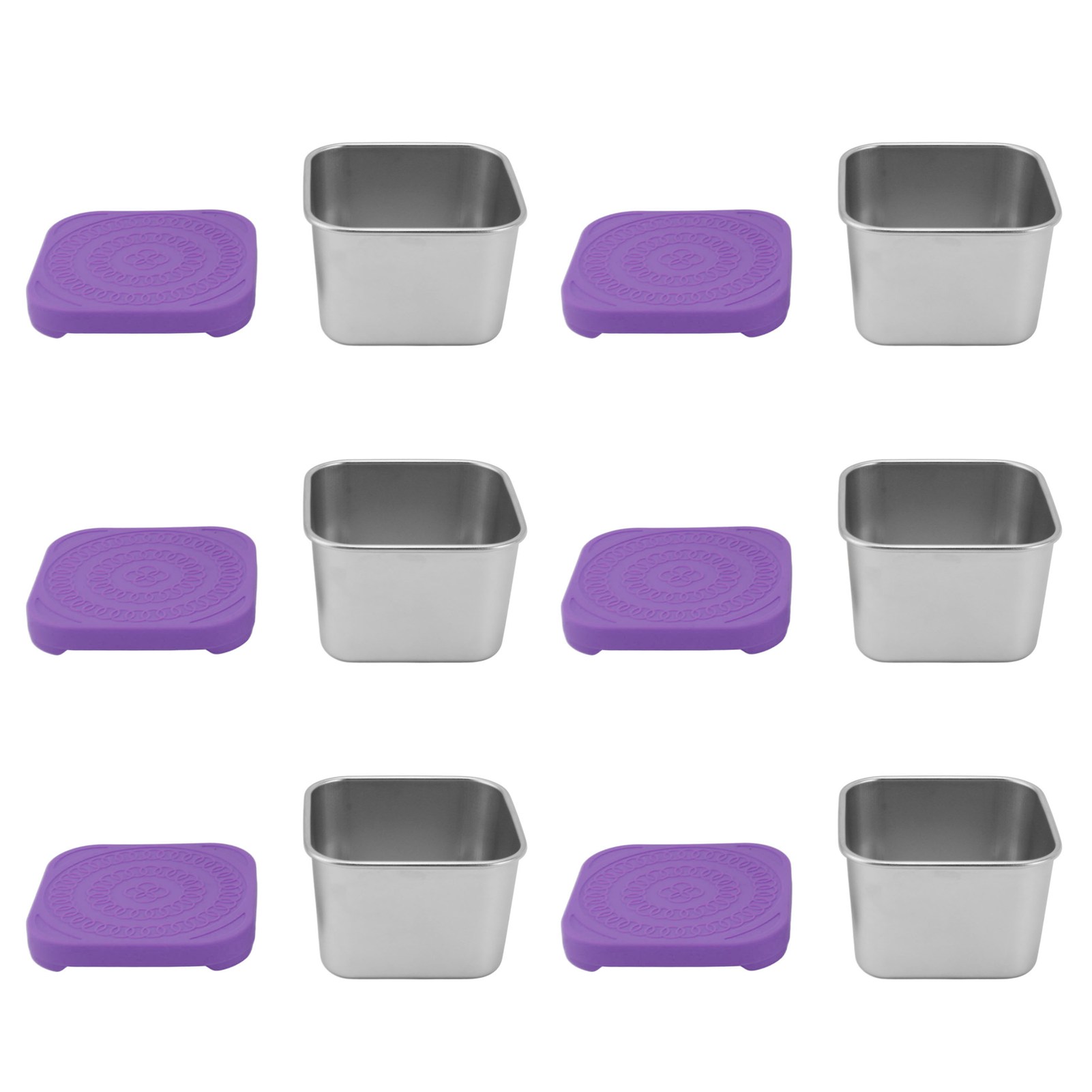 6-teiliges Set Saucentöpfe Aus Edelstahl 304, Auslaufsicher Und Luftdicht, Ideal Für Salatdressings, Perfekt Für Mittagessen, Picknicks Und Reisen, Lila