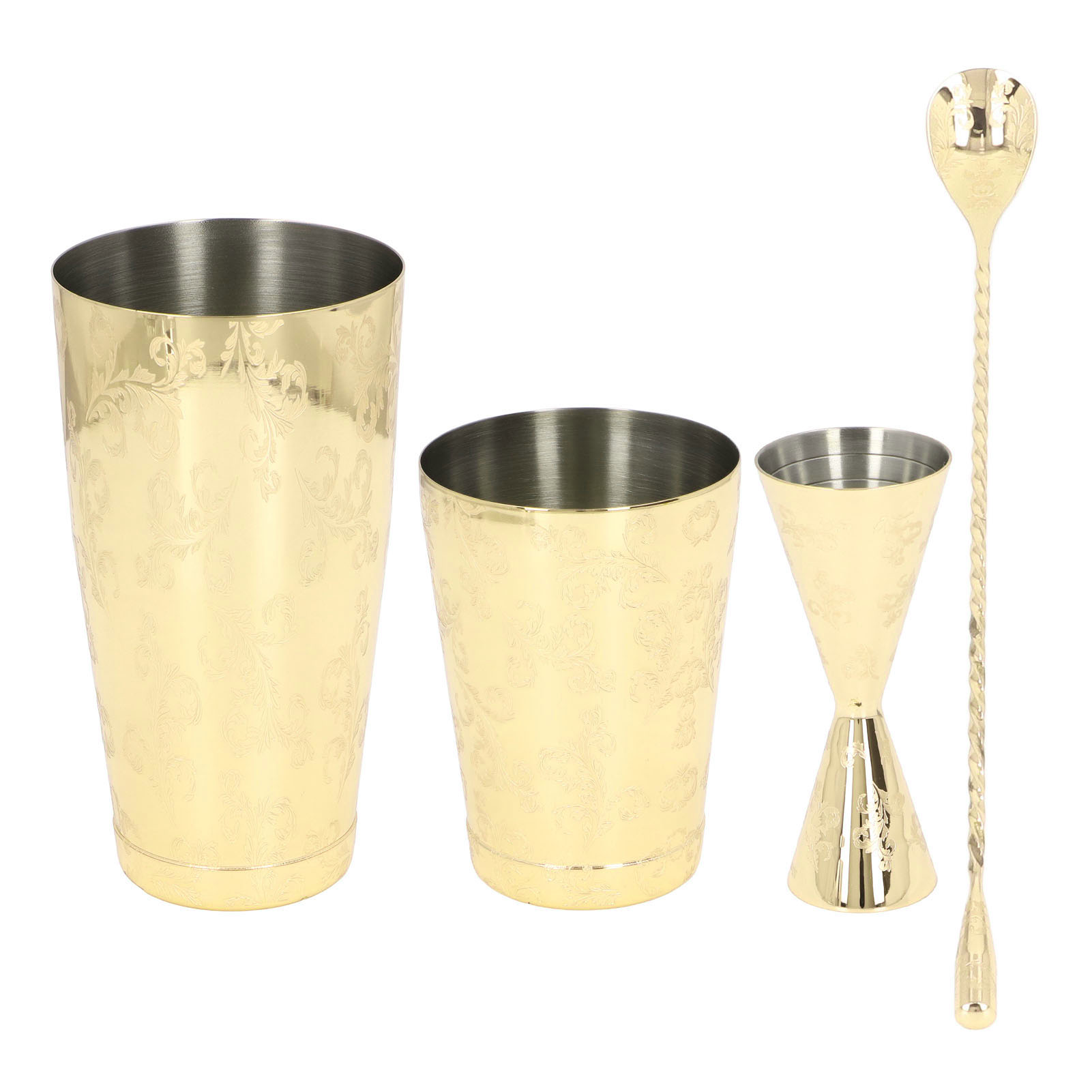 Vintage Boston Cocktail-shaker-set Aus Edelstahl 304, 3-teilig Mit Multifunktionalem Tee-ei