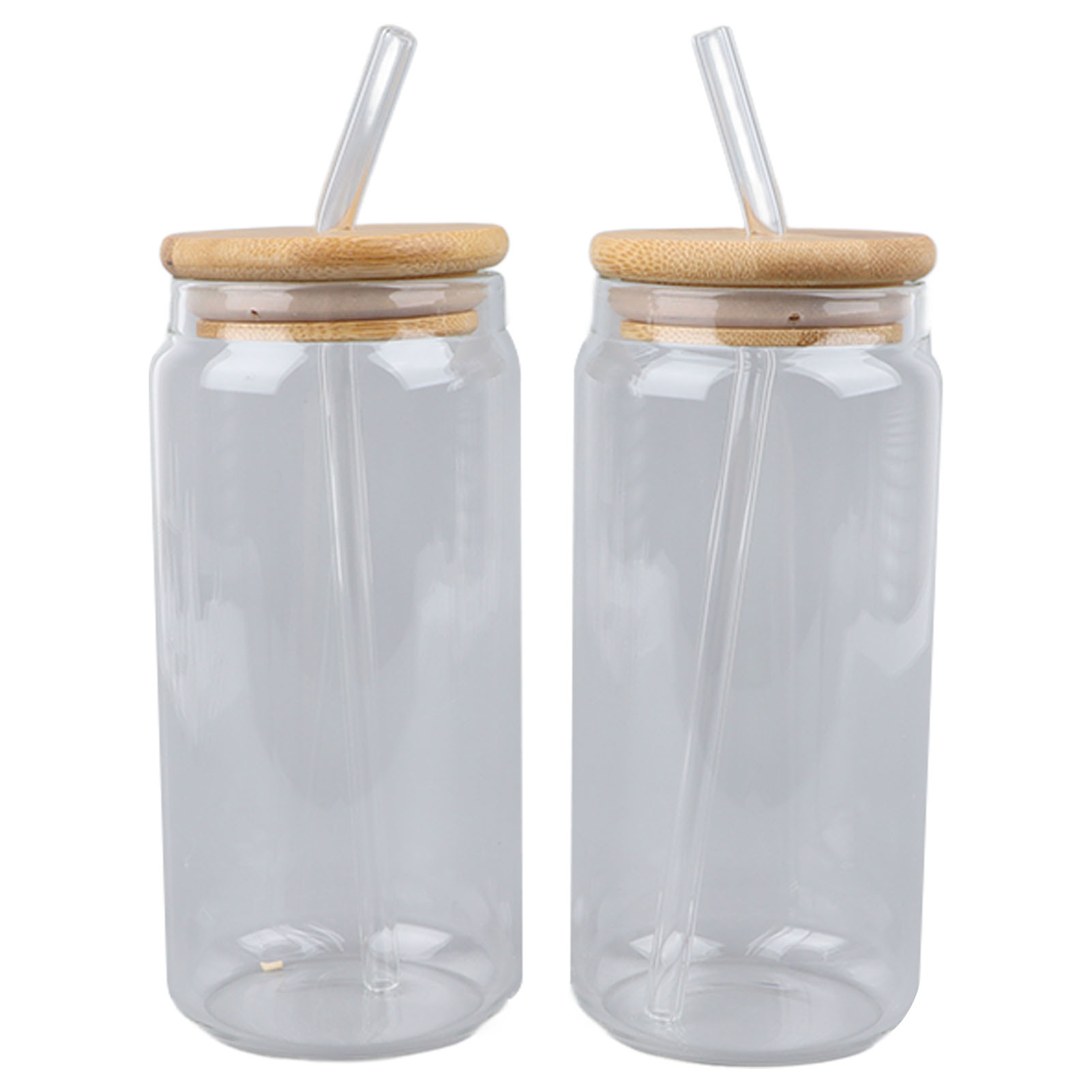 Stück Dosenförmige Trinkbecher 16oz Mit Glasstrohhalm Und Reinigungsbürste, Trinkgläser Im Dosenstil Für Tee Und Whisky