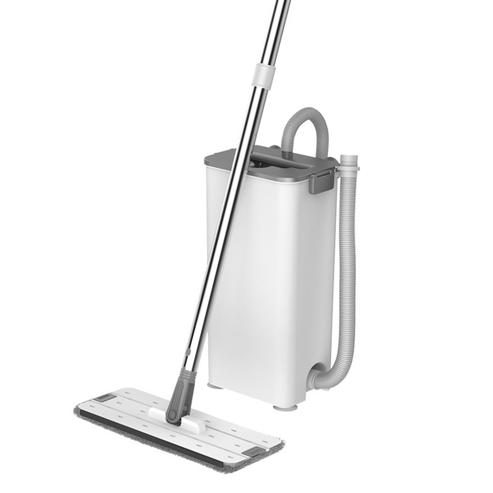 Freihändiger Flachwischer Mit 3 Tüchern, Für Nass- Und Trockenreinigung, Effizientes Eimersystem Für Holzböden, Breite 40 Cm Basis Und Verstärkter Eimer