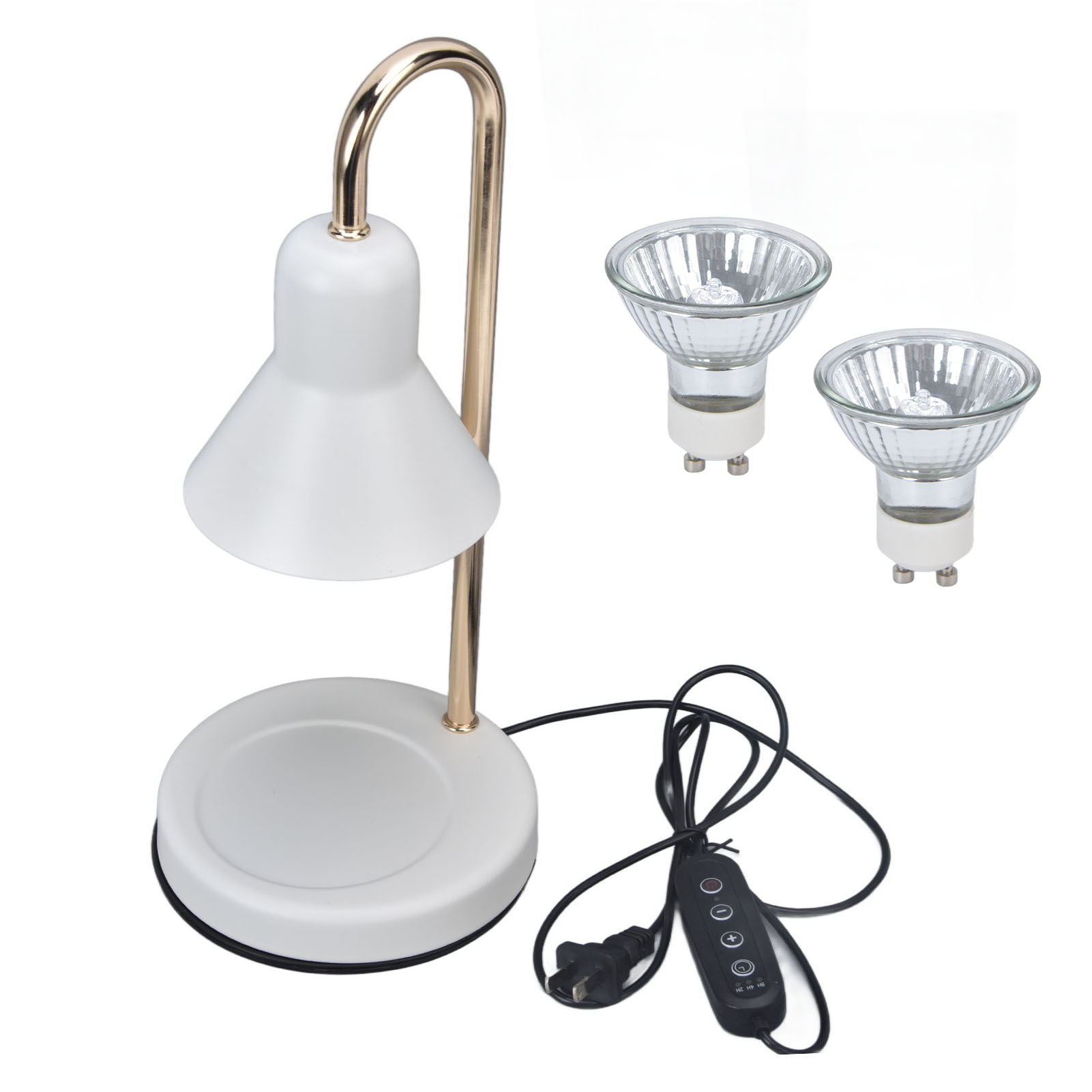 Gu10-kerzen-wärmelampe Mit Timer, 3 Einstellbare Helligkeitsstufen, Goldfarbene Metallbirne, 110–240 V Us-stecker