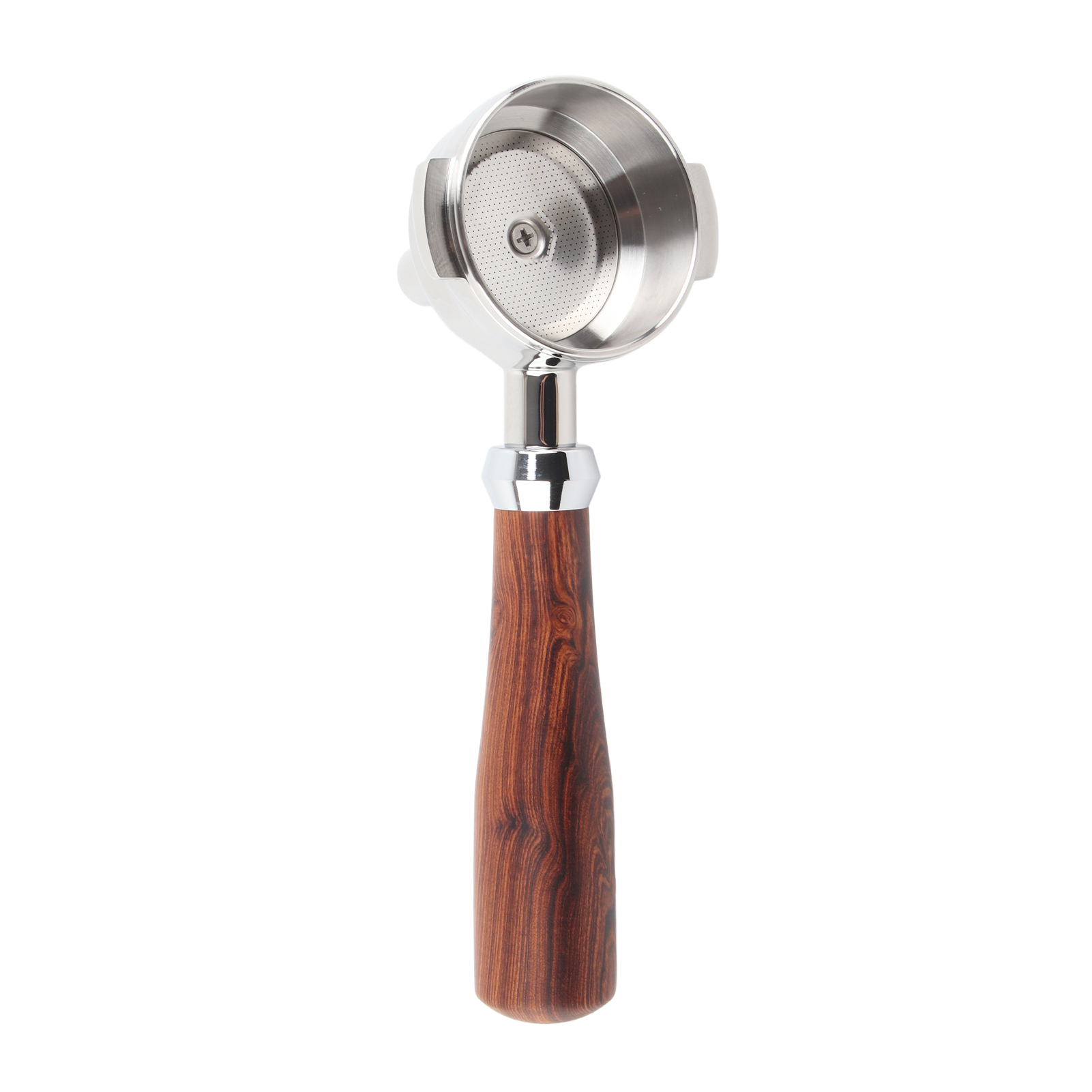 58-mm-edelstahl-siebträger Mit Rosenholzgriff, Einzelauslauf Für Kaffee- Und Espressomaschinen, E-style Barista-zubehör, Professioneller Kaffeefilter