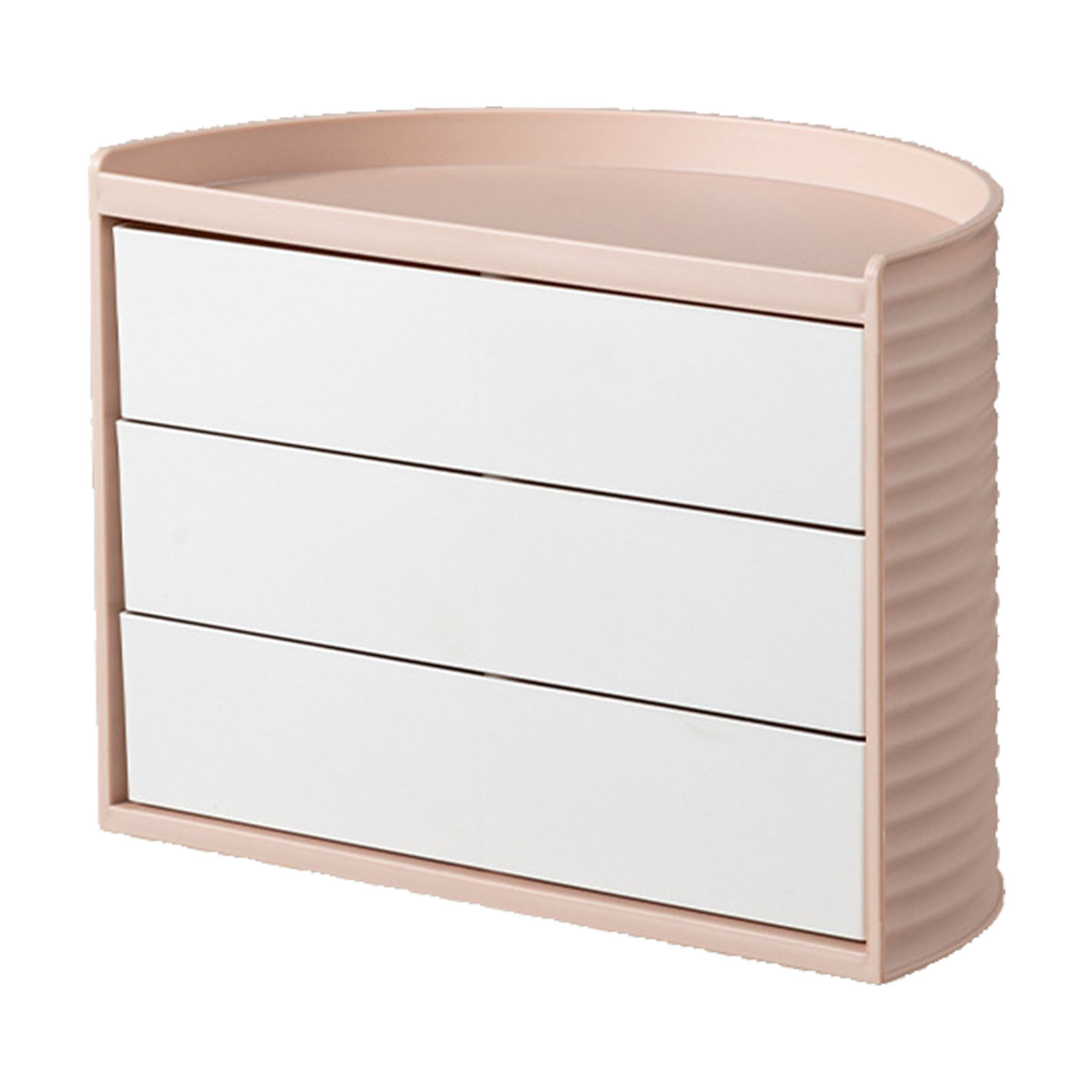 360° Drehbarer Make-up-organizer, Halbkreisförmiges Design, Staubschutzhülle Für Schminktisch Und Badezimmer, Rosa