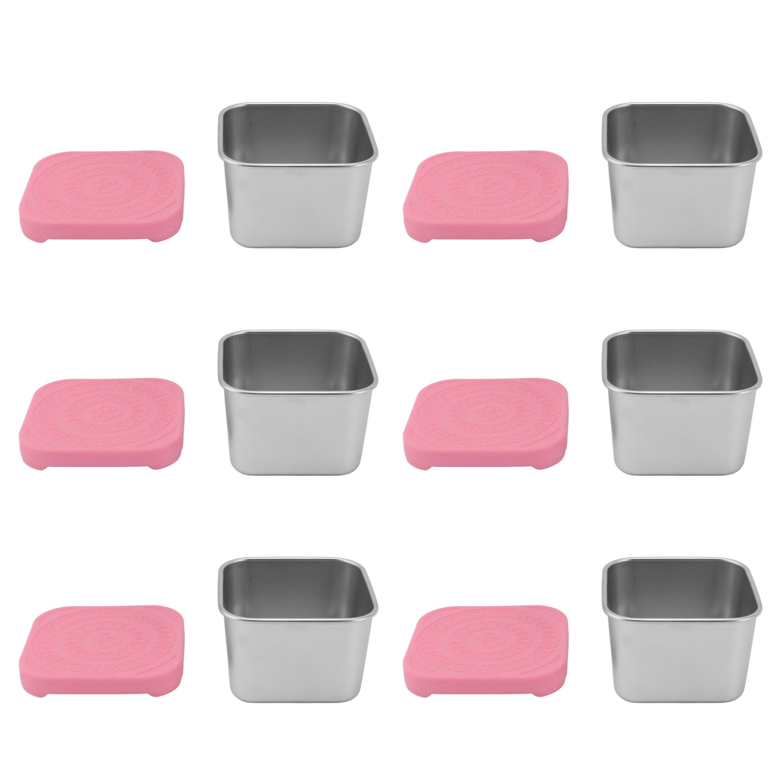 6-teiliges Set Auslaufsicherer Saucenbecher Aus Edelstahl 304, Ideal Für Salate, Picknicks Und Reisen, Rosa Farbe