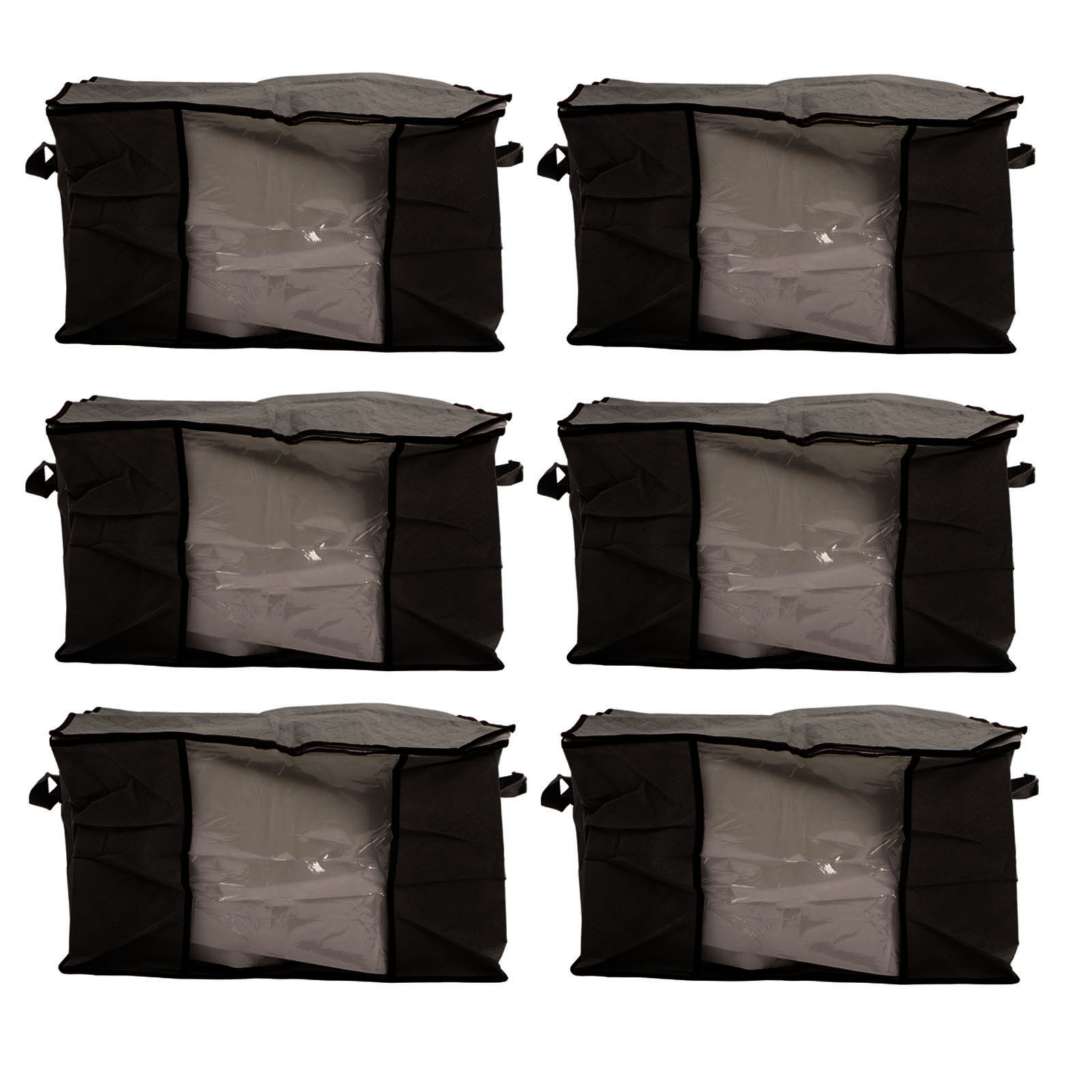 Große, Faltbare Aufbewahrungstaschen Aus Vliesstoff Für Decken, Kleiderorganizer Für Reisen, Umzüge Und Den Täglichen Gebrauch, Schwarz