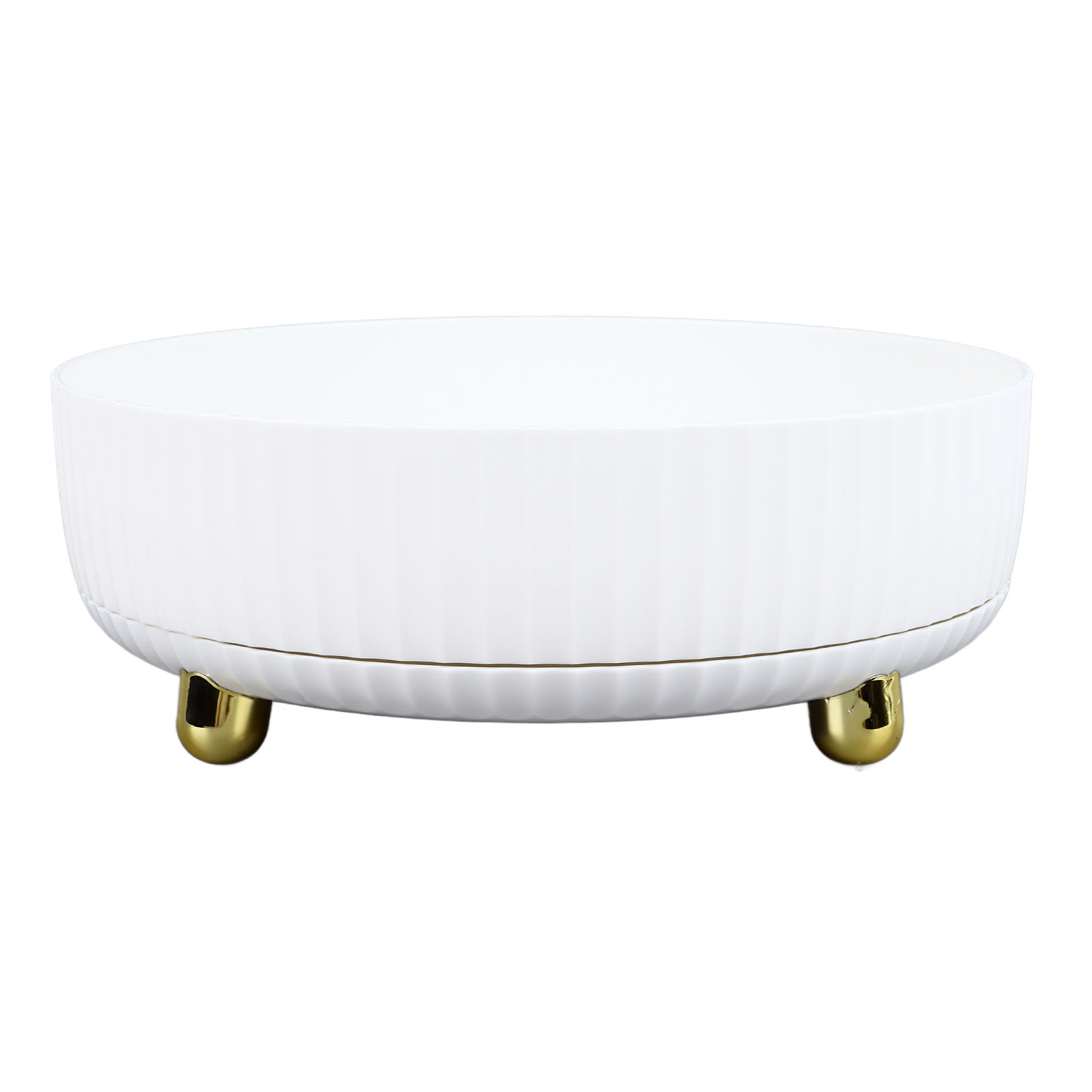 360° Drehbare Aufbewahrungsschale – Eleganter Organizer Mit Großem Fassungsvermögen Für Gewürze, Obst Oder Kosmetik – Weiß