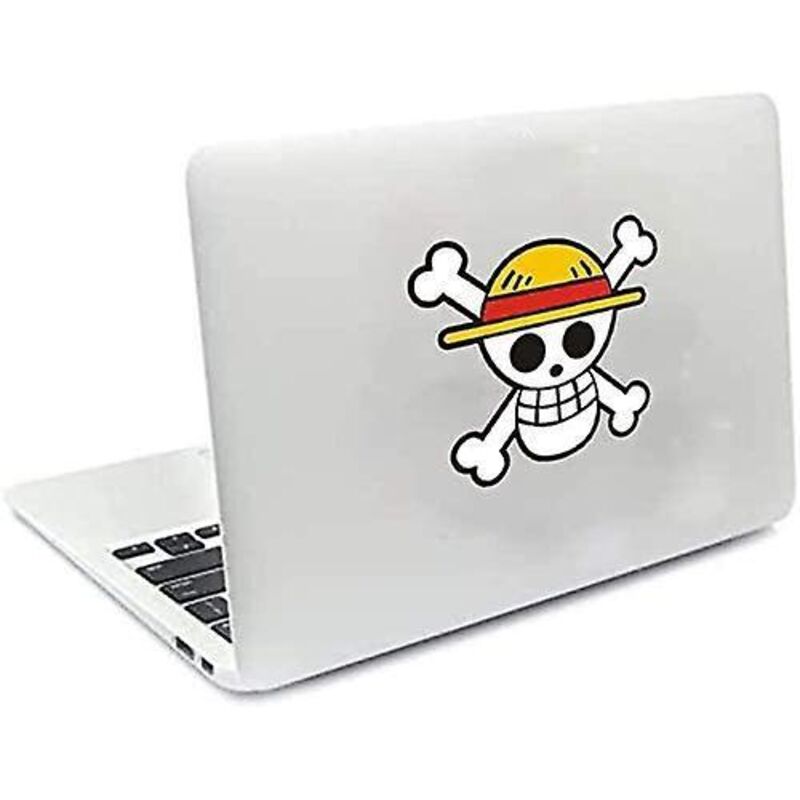 One Piece Anime-autoaufkleber – Ruffy Mit Strohhut Und Totenkopf – 11 X 10 Cm