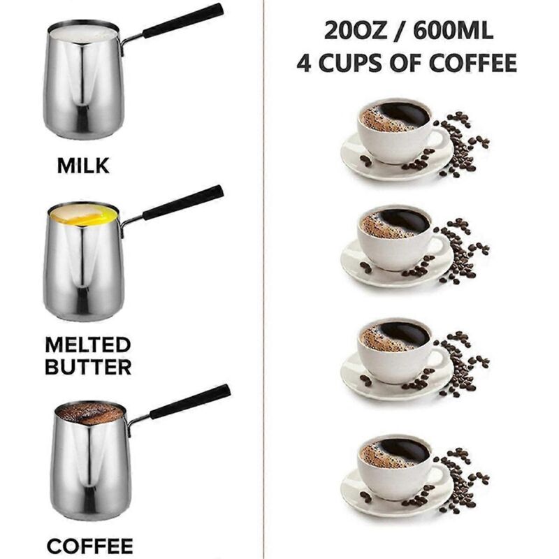 Butter- Und Kaffeekanne Aus Edelstahl, Milchkännchen Mit Ausgießer (600 Ml)