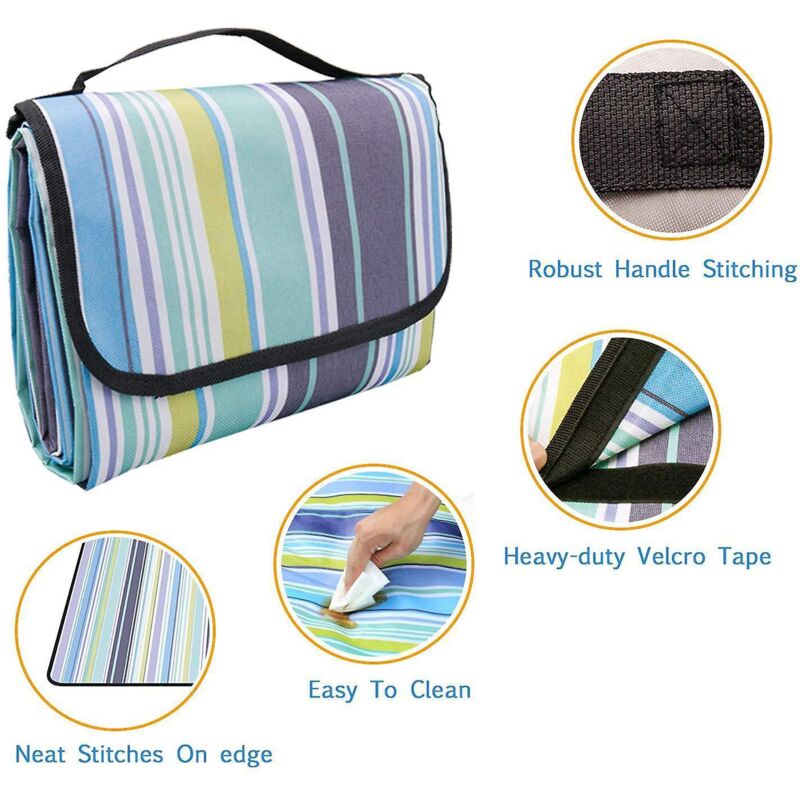 Picknickdecke 150 X 80 Cm, Picknickmatte Aus 600d Oxford-gewebe Mit Pvc-beschichtung, Picknicktischdecke Für Reisen, Picknicks Und Camping (b