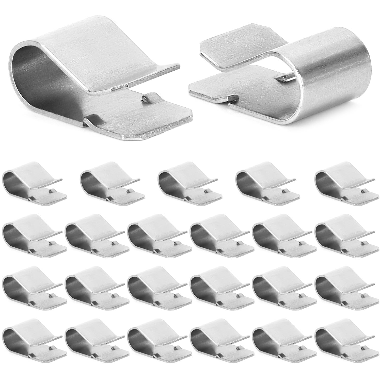 Packung Mit 25 U-förmigen Befestigungsclips Aus Edelstahl 304, Größe 21,4 X 12 Mm, Für Platten Mit Einer Dicke Von 3–7,5 Mm