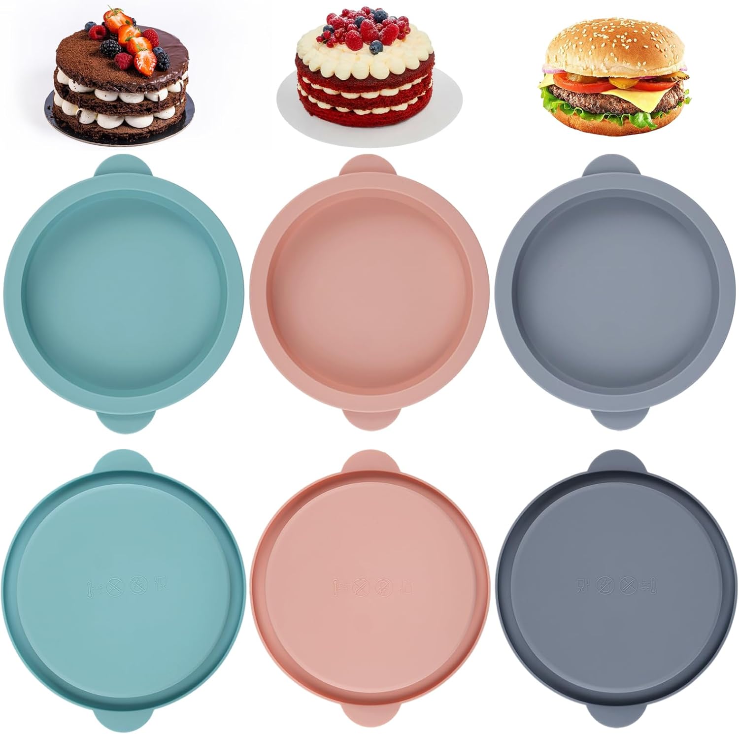 6-teiliges Eierform-set Für Die Heißluftfritteuse, 10 Cm Muffin-/kuchenform Für Die Heißluftfritteuse, Eierform In Puderzucker/grau/blau Für Die Heißluftfritteuse, Mini-quicheform Für Eiersandwiches,